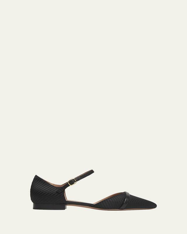 Ulla Jacquard Ankle-Strap Ballerina Flats