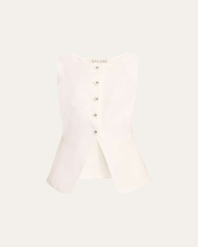 Zuzu Tailored Cutaway Linen Waistcoat