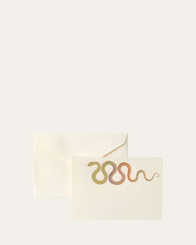 Hand-Painted Snake Note Cards with Envelopes, Set of 8