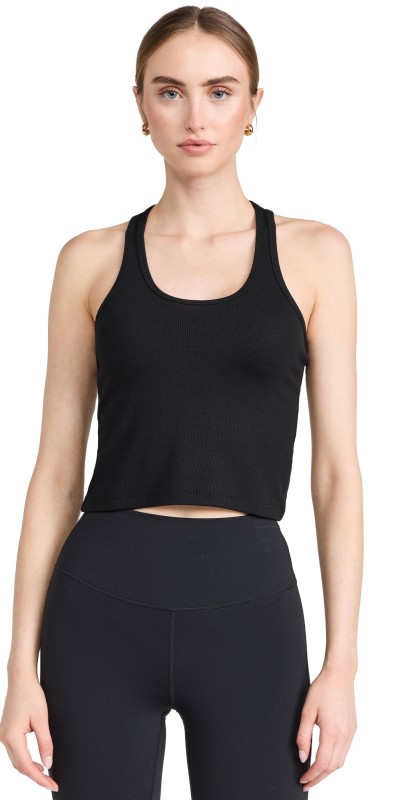 Splits59 Ashby Rib Crop Top Black