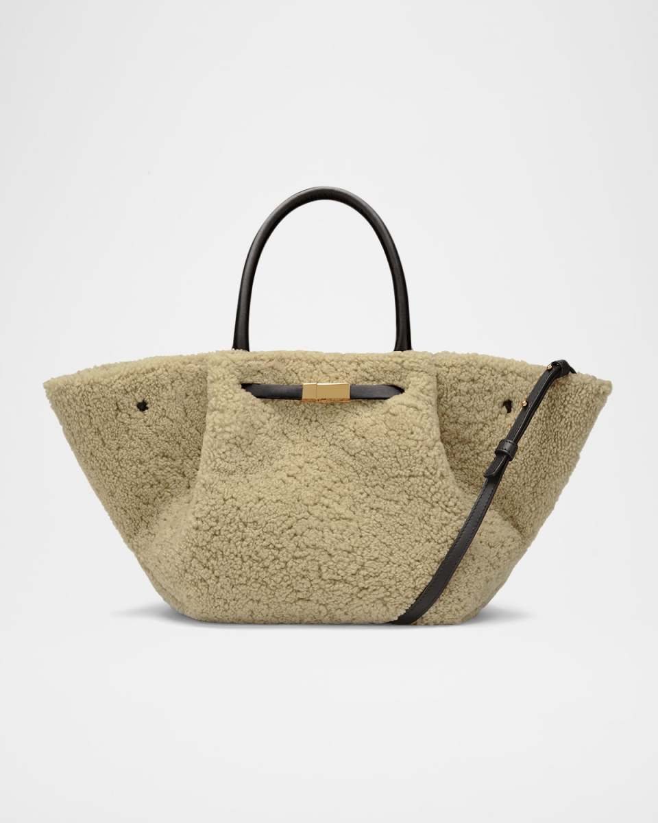 The New York Midi Sheep Shearling Top-Handle Bag
