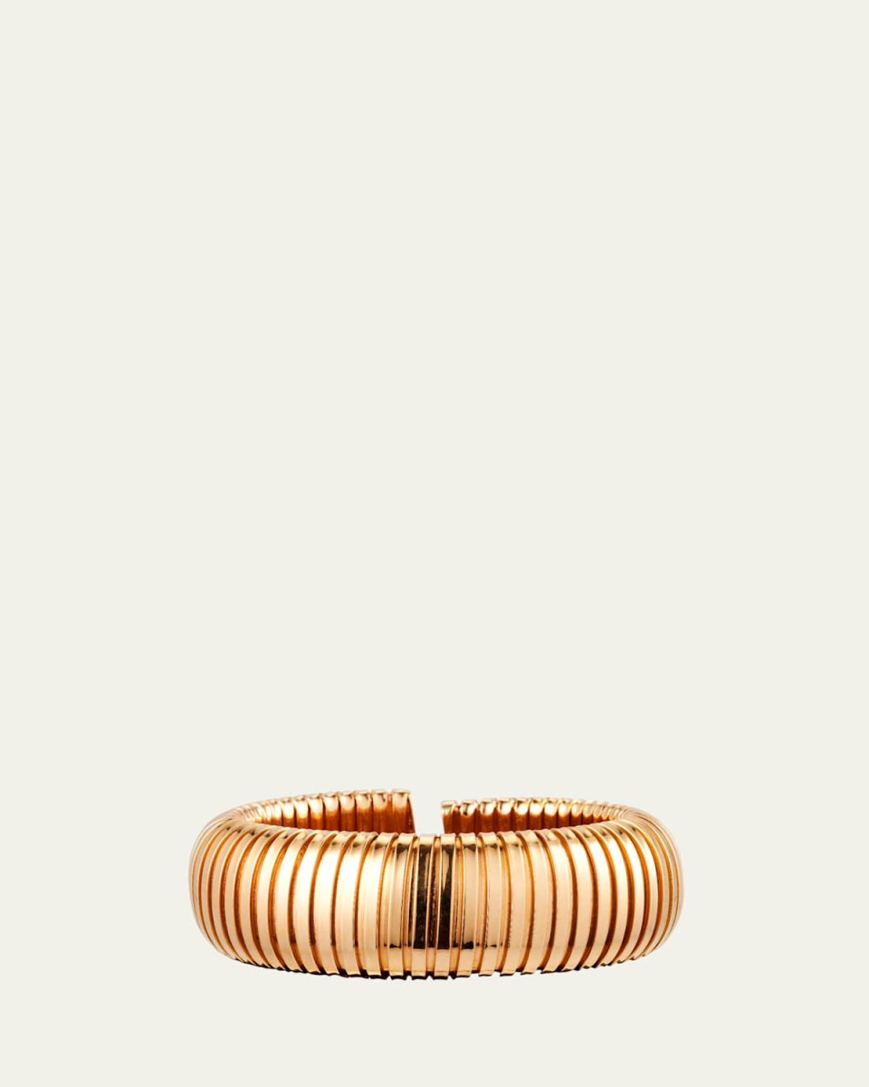 18K Rose Gold Domed Cuff Bracelet, 1"W