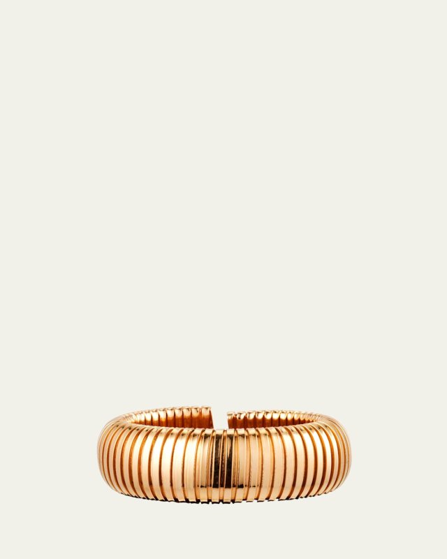 18K Rose Gold Domed Cuff Bracelet, 1"W