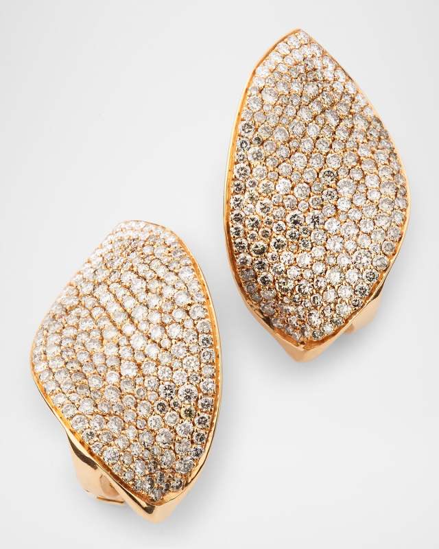 18K Red Gold Giardini Segreti Diamond Pave Earrings