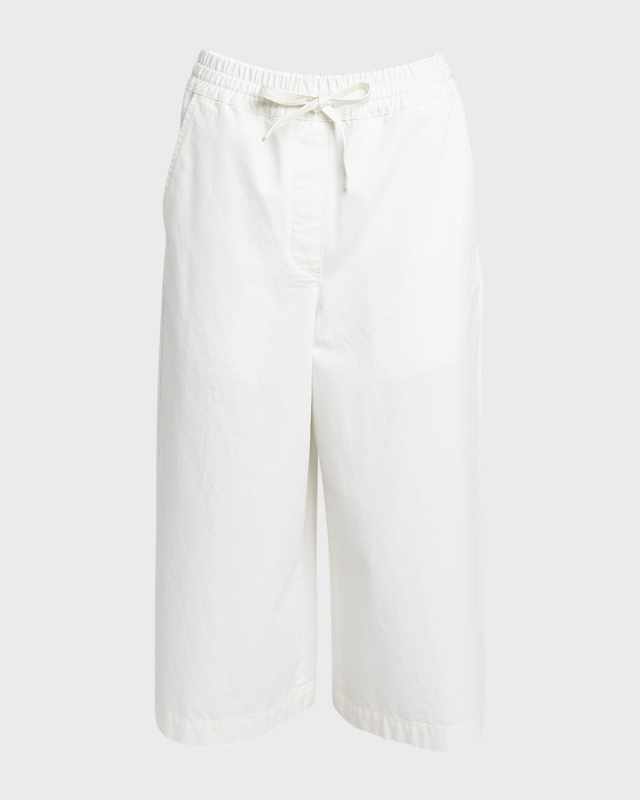 x Paula Ibiza Anagram Drawstring Wide Leg Cropped Denim Trousers