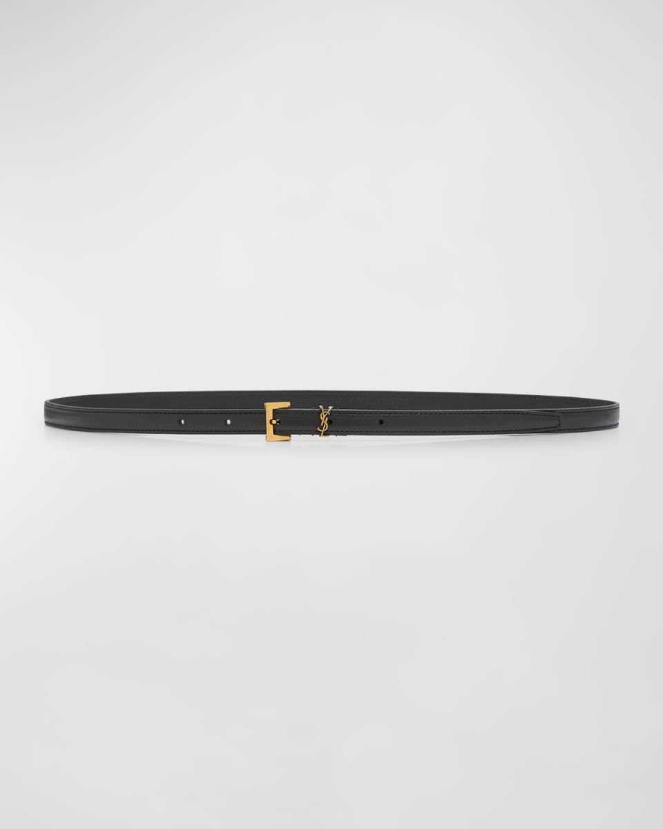 Cassandre YSL Leather Skinny Belt