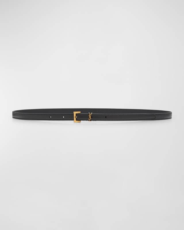 Cassandre YSL Leather Skinny Belt