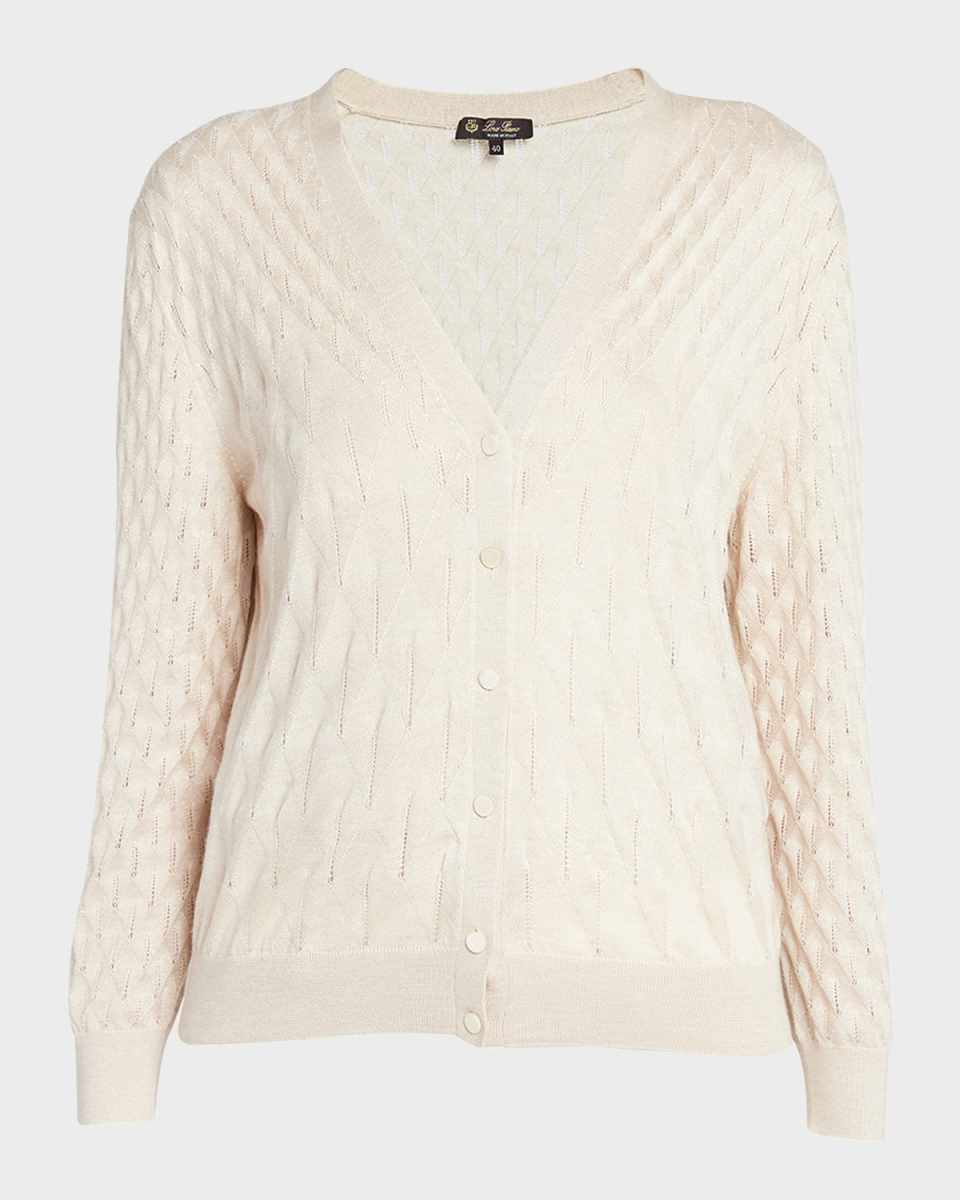 Takao Cashmere Open-Knit Cardigan