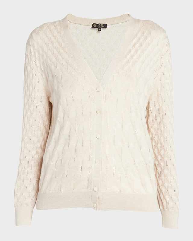 Takao Cashmere Open-Knit Cardigan