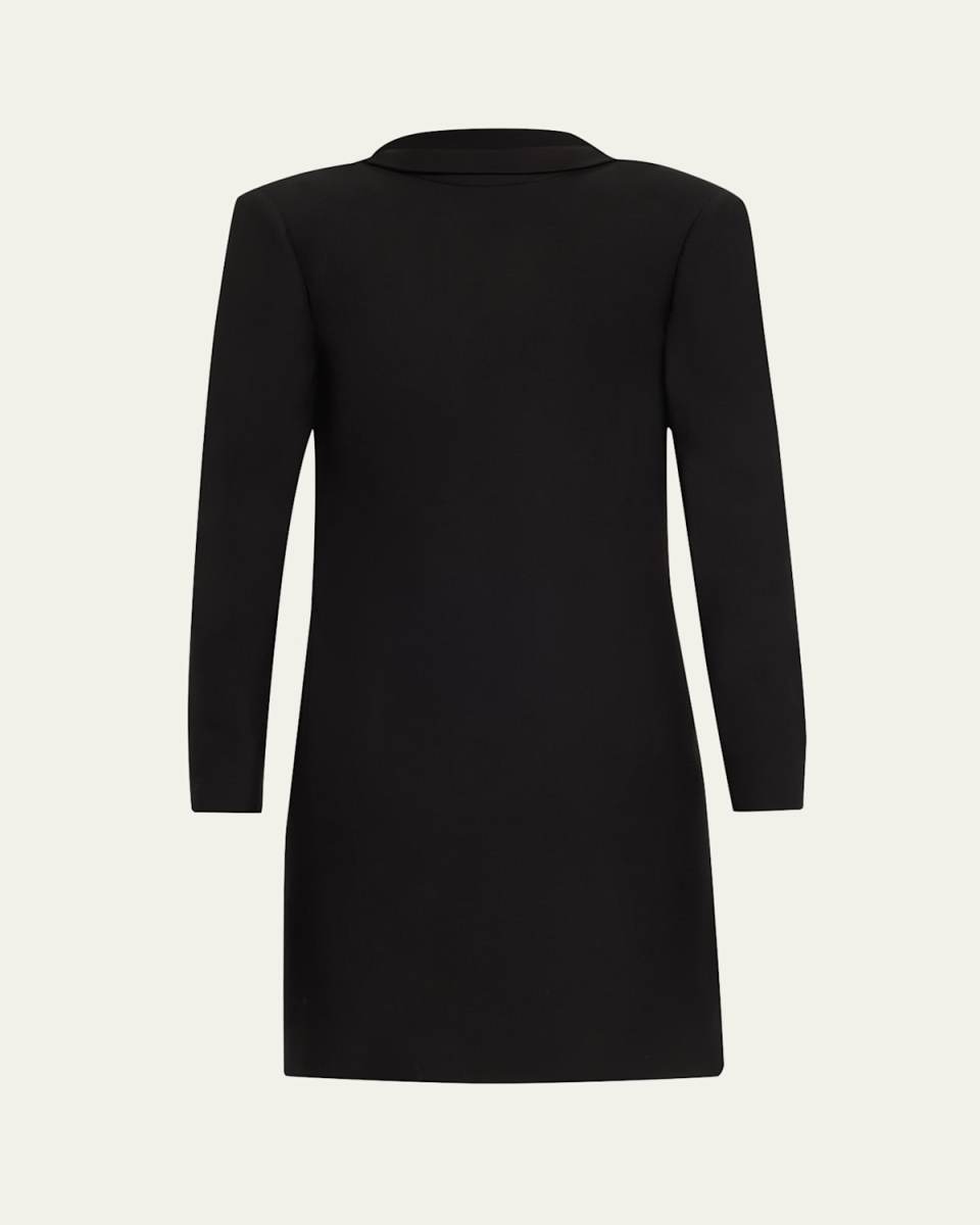 Strong-Shoulder Bow Backless Mini Dress
