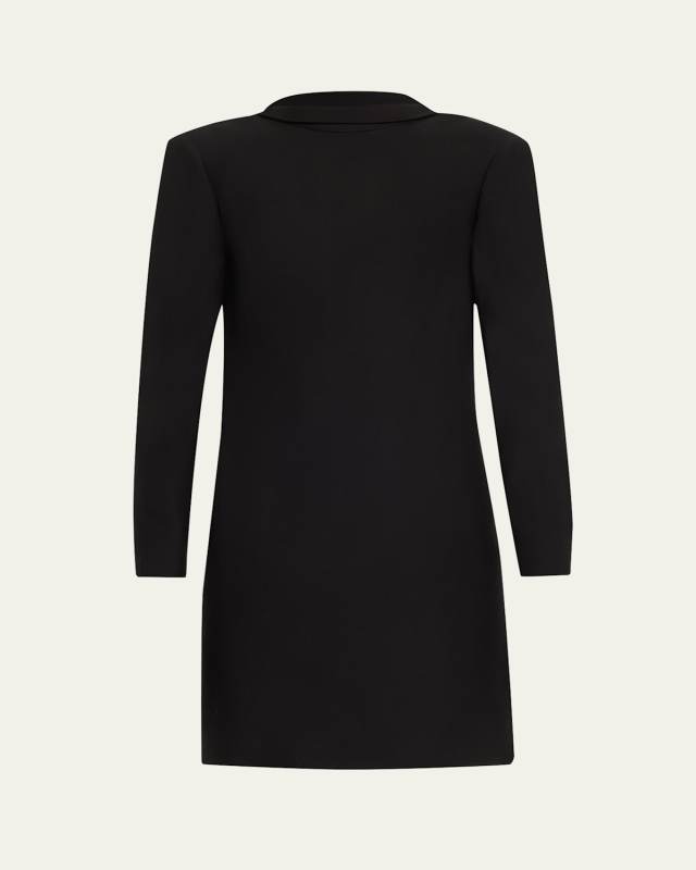 Strong-Shoulder Bow Backless Mini Dress