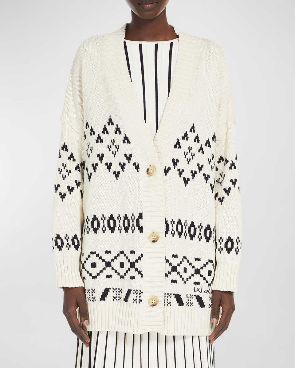 Acacia Oversized Intarsia Knit Cardigan