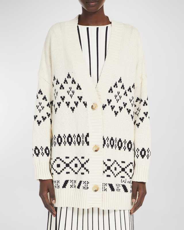 Acacia Oversized Intarsia Knit Cardigan