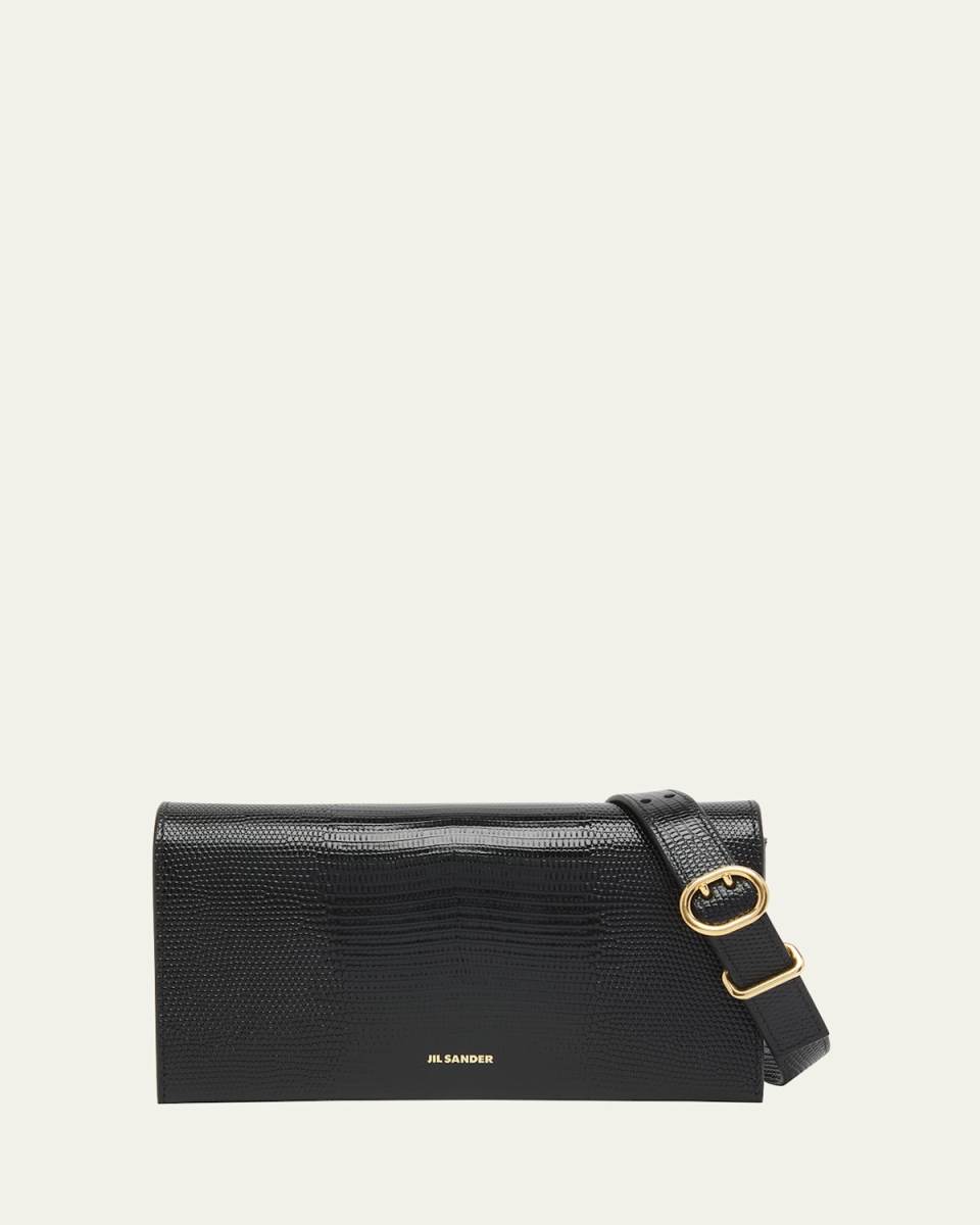 All Day Buckle Lizard-Print Shoulder Bag