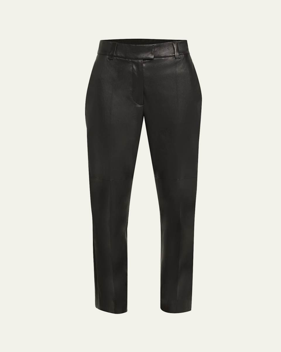 Nappa Leather Straight-Leg Trousers