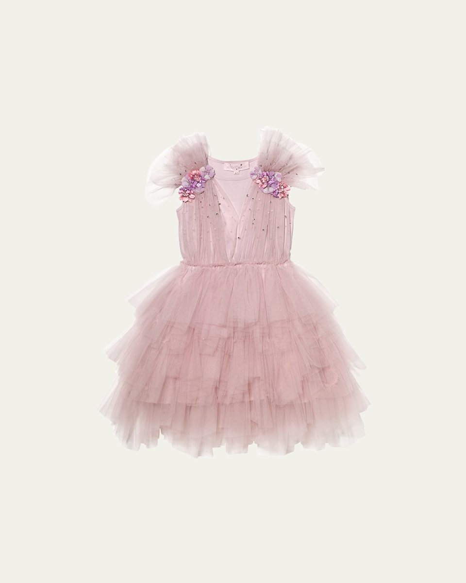 Girl's Embellished Etching Tutu Dress, Size 12-16