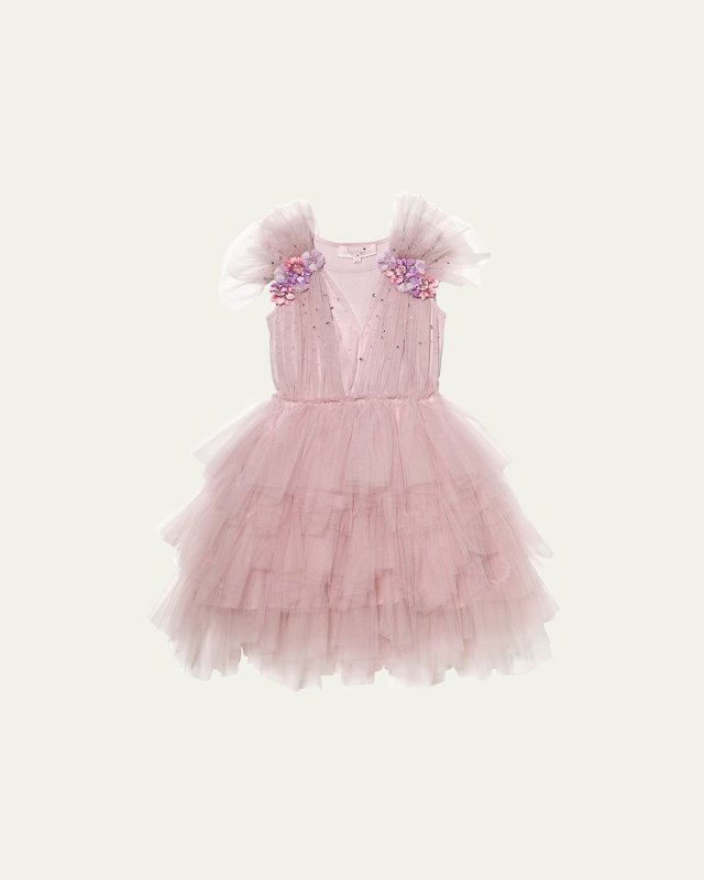 Girl's Embellished Etching Tutu Dress, Size 12-16