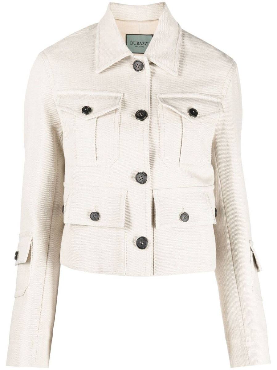 multi-pocket cropped jacket