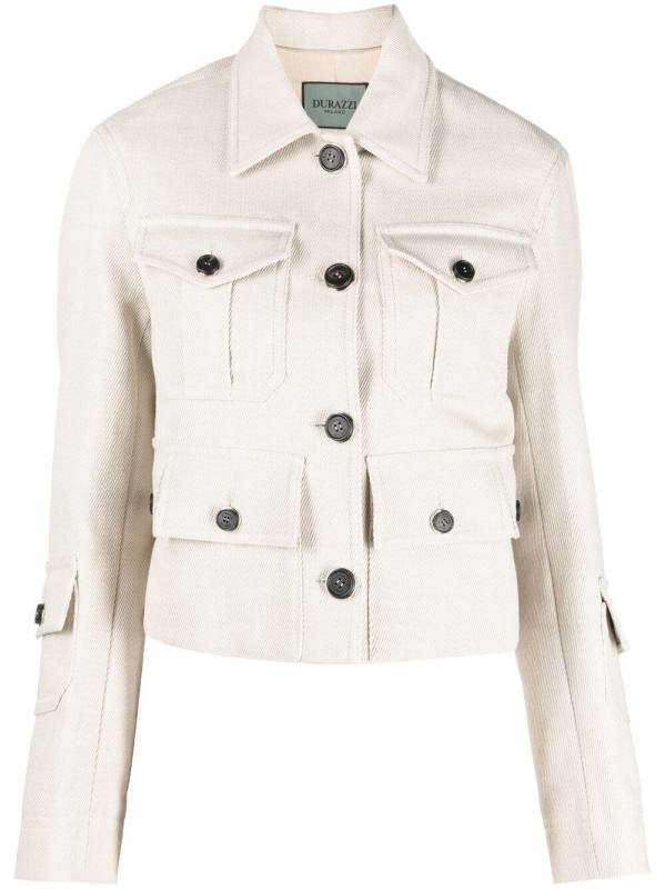 multi-pocket cropped jacket