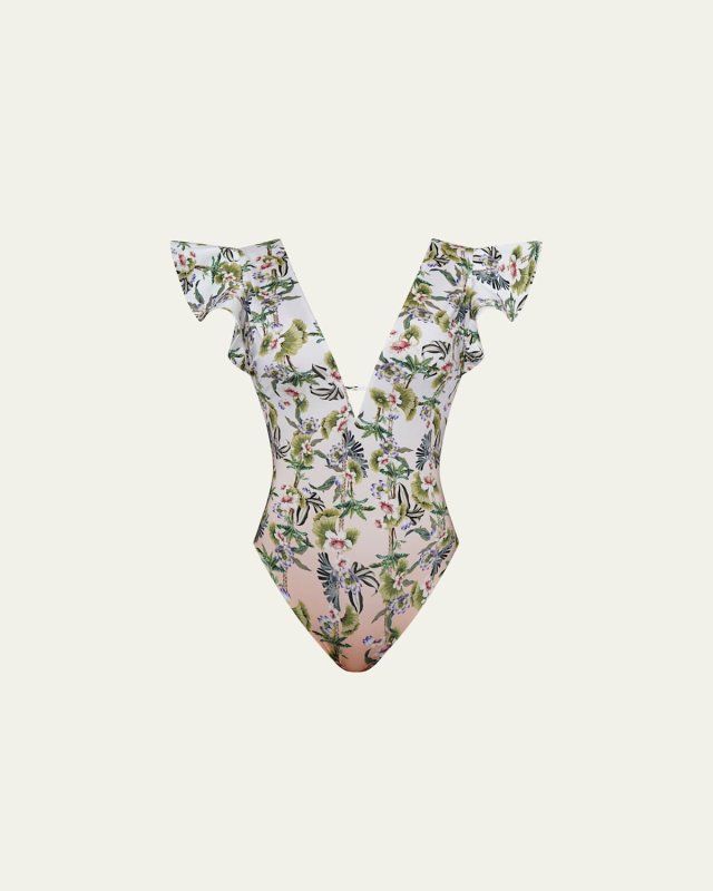 Daffodil-Print Mackenzie One-Piece Swimsuit (A-C Cup)