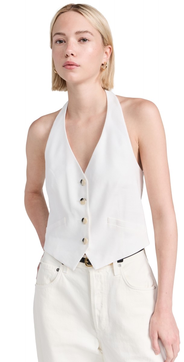 Veronica Beard Arabella Vest Off White