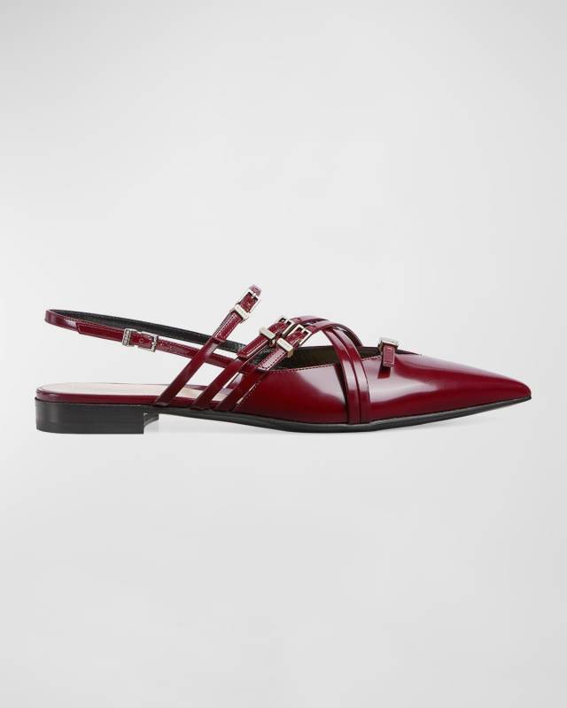 Sepraphine Patent Buckles Slingback Flats