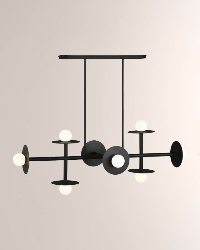 8 - Light Linear Chandelier Nodes By Kelly Wearstler