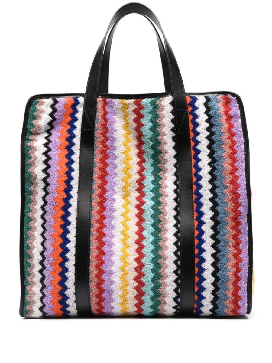zigzag cotton tote bag