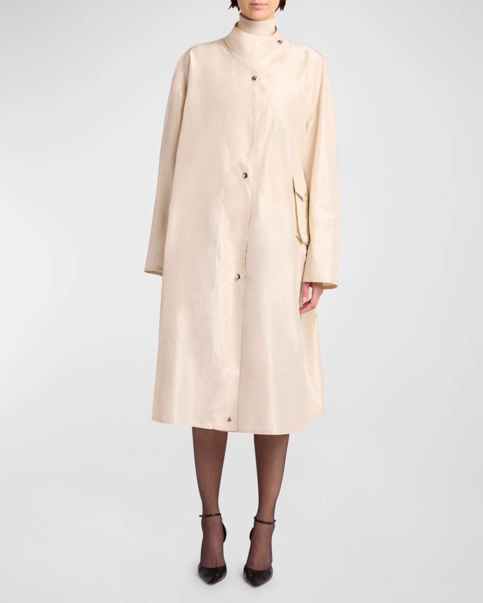 Julie Silk Long Coat