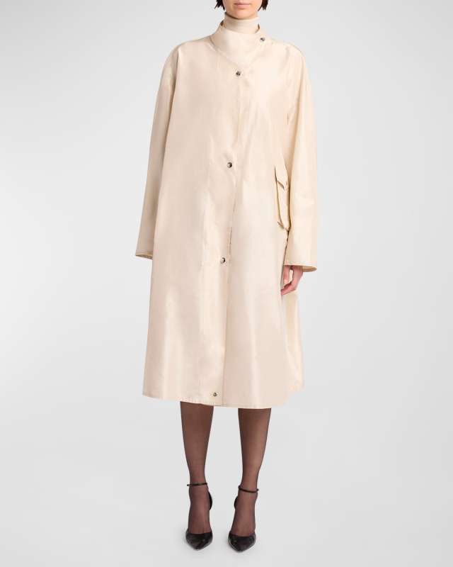 Julie Silk Long Coat