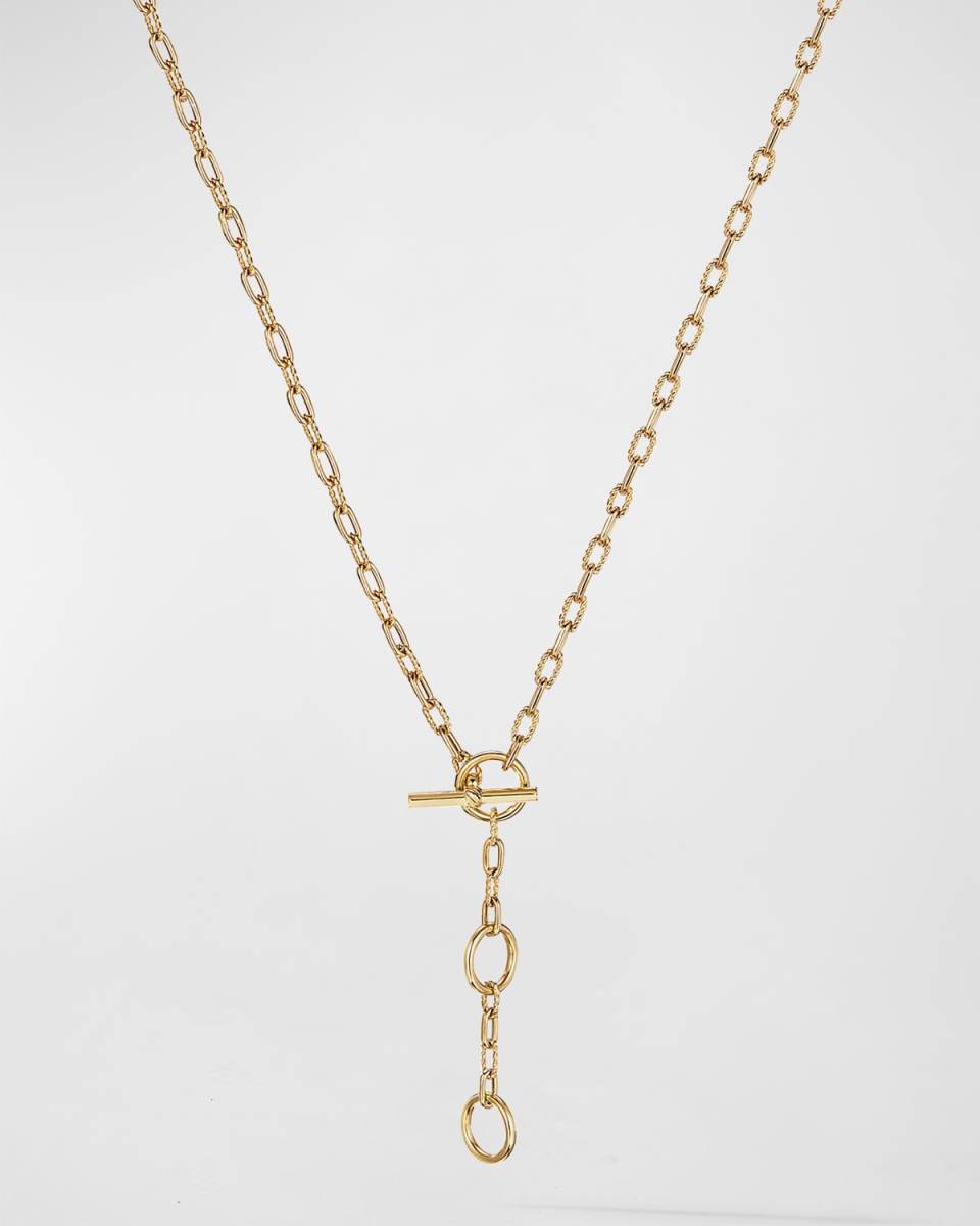 Madison Three-Ring Chain Necklace in 18K Gold, 3mm, 15-17"L