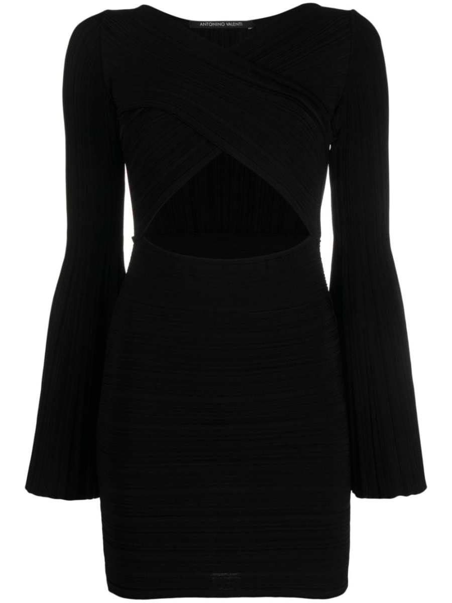 cut-out V-neck minidress