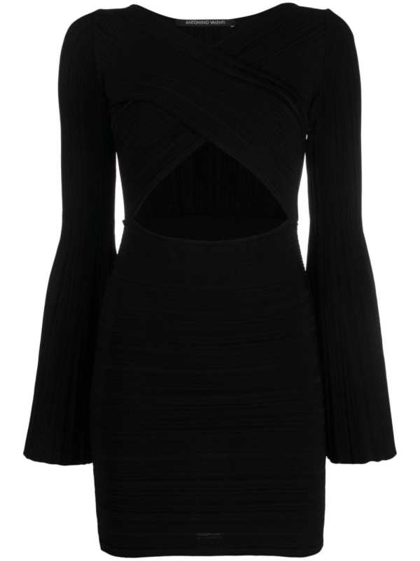 cut-out V-neck minidress