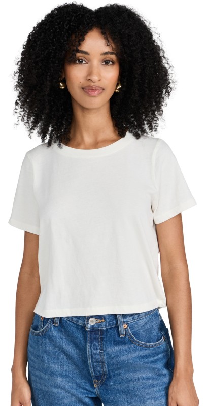 Madewell Soft Fade Cotton Boxy Crop Tee Lighthouse