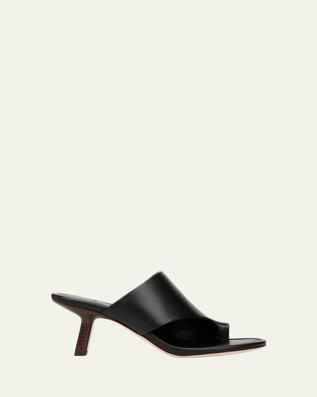 Jasper Leather Toe-Ring Slide Sandals