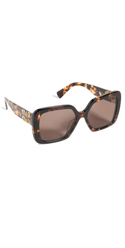 Miu Miu MU 10YS Square Sunglasses Honey Havana