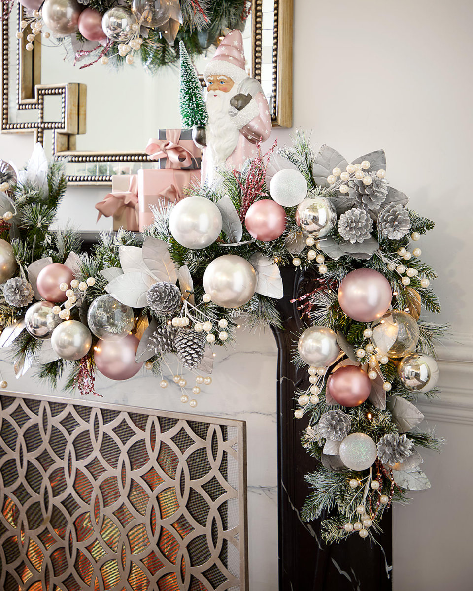 6' Blush Christmas Pre-Lit Garland