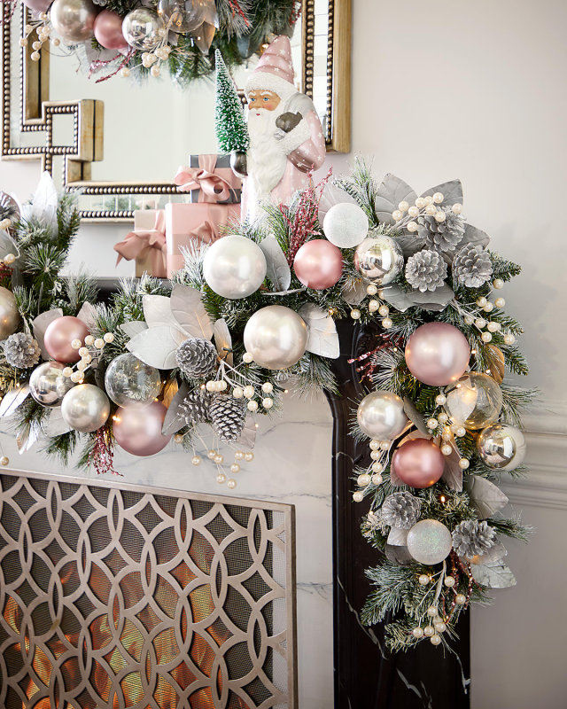 6' Blush Christmas Pre-Lit Garland