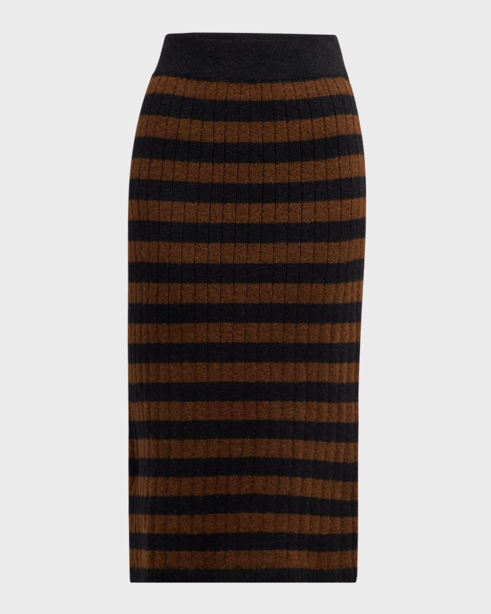 Pia Stripe Knit Midi Skirt