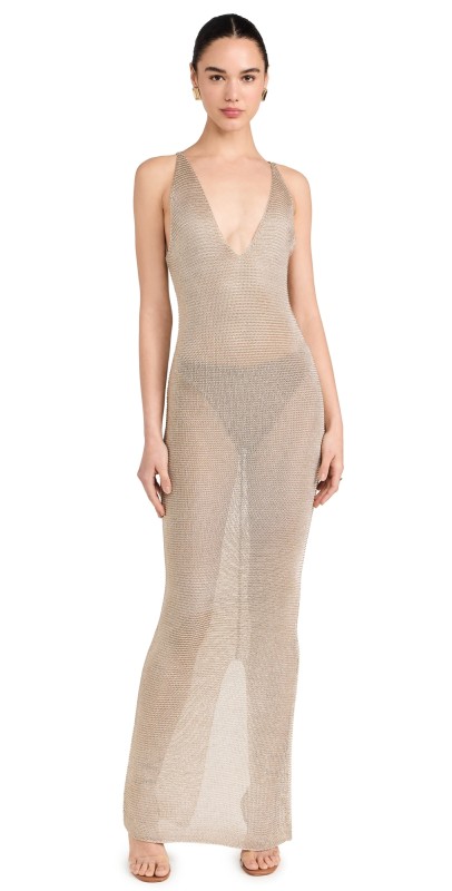 Bananhot Metallic Dress Gold