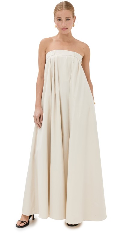 Róhe Strapless Volume Dress Sand