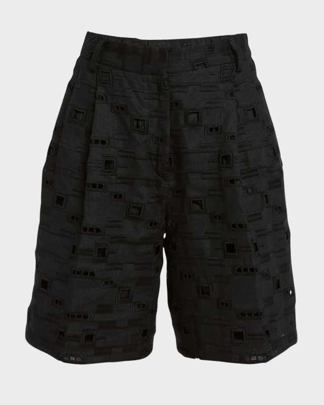 Sengale Lace Pleated Bermuda Shorts