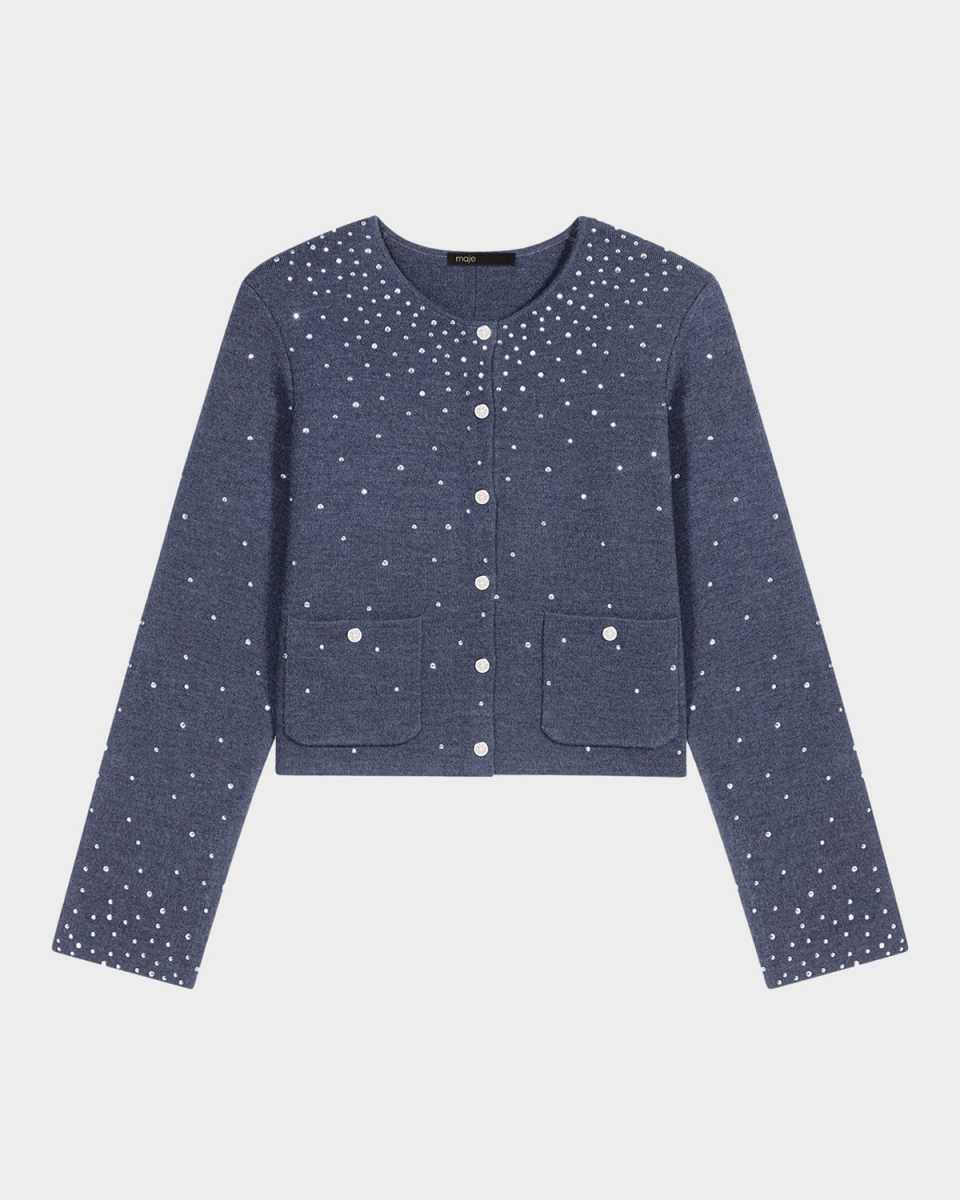 Mistrassa Embellished Chunky Knit Cardigan
