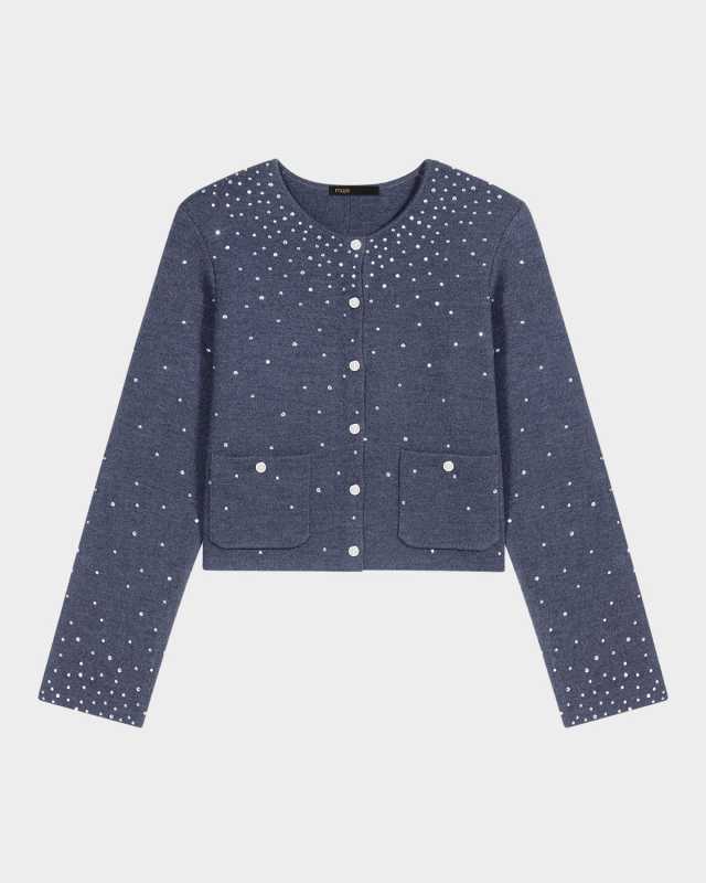 Mistrassa Embellished Chunky Knit Cardigan