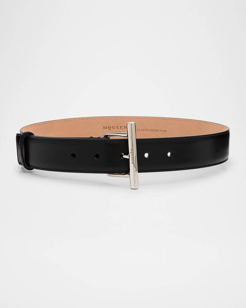 Silvertone Cross-Bar Leather Sling Belt
