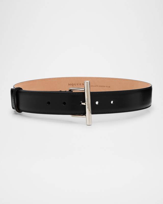 Silvertone Cross-Bar Leather Sling Belt