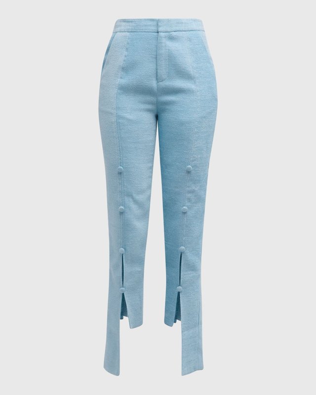 Juno Paneled Button Accent Staggered Pants