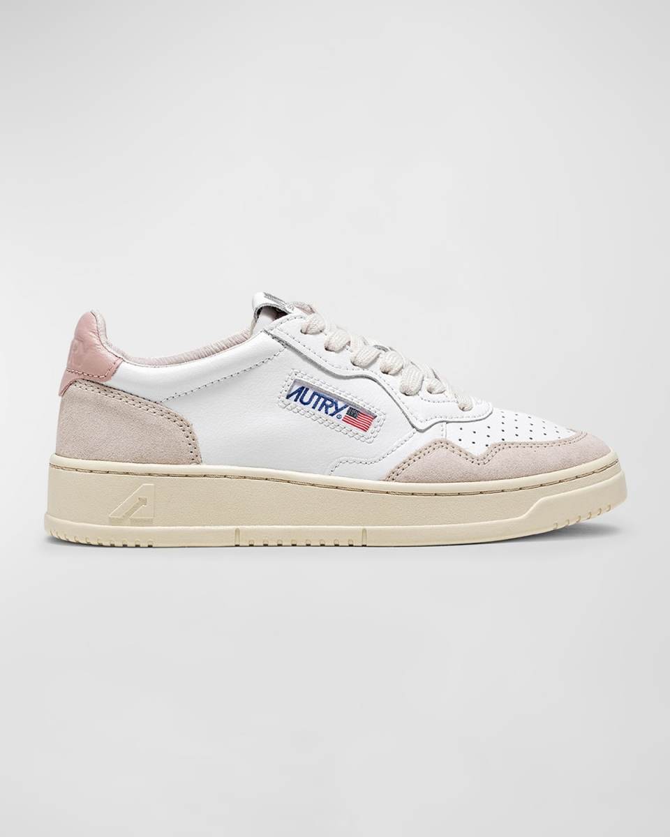 Medalist Low-Top Mixed Leather Sneakers
