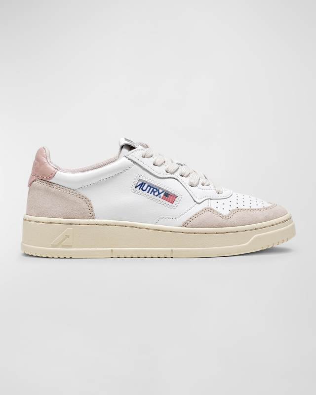 Medalist Low-Top Mixed Leather Sneakers