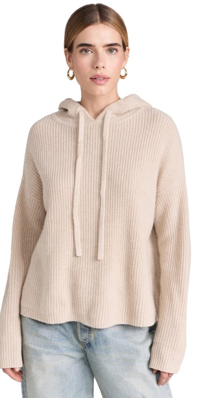 Jenni Kayne Cashmere Fisherman Hoodie Oatmeal